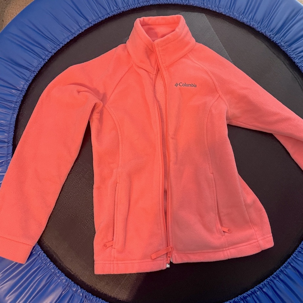 Girls Columbia Coral fleece zip up jacket size medium excellent condition